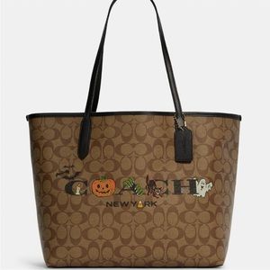 NWT Coach City Tote in Signature Canvas with Halloween